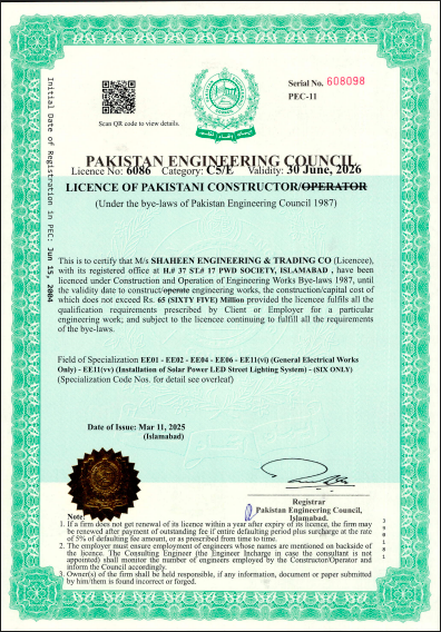 PEC Constructor License